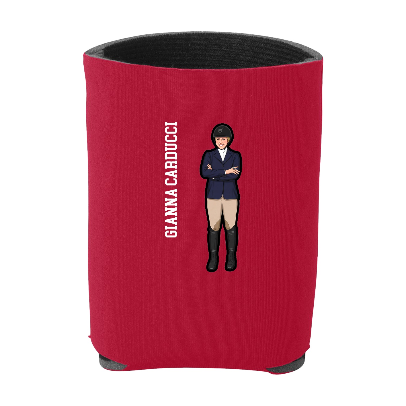Can Holder — Name Vertical in Red