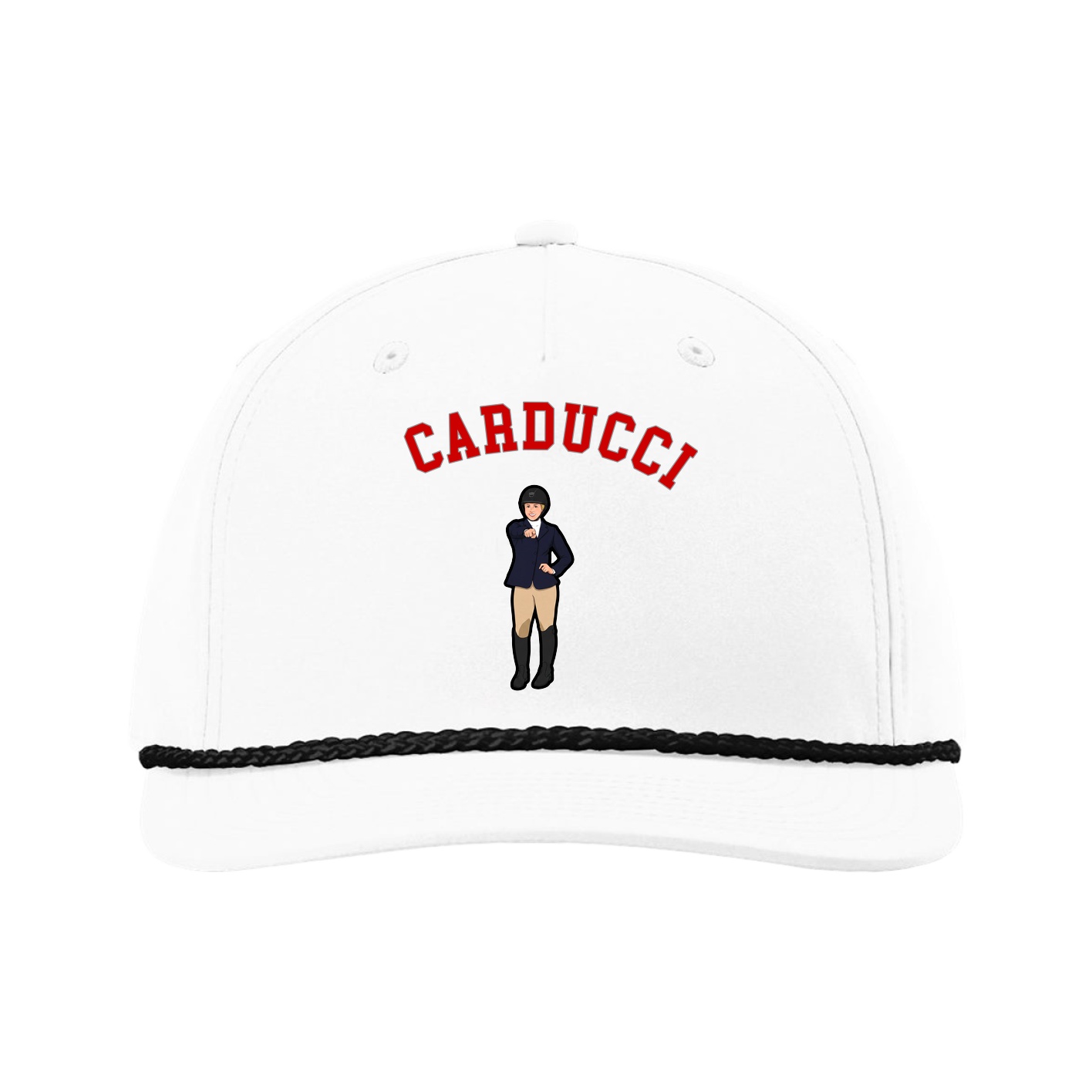 Five-Panel Classic Rope Cap — Shirsey Arch in White