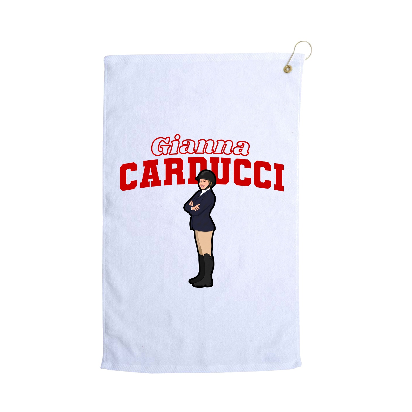 Golf Towel — Name Arch in White