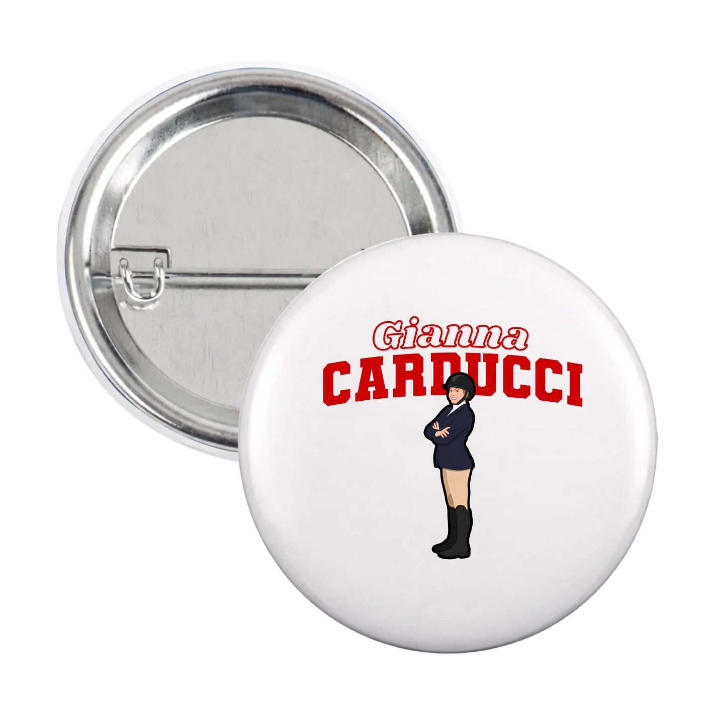 Game Day Button — Name Arch in White