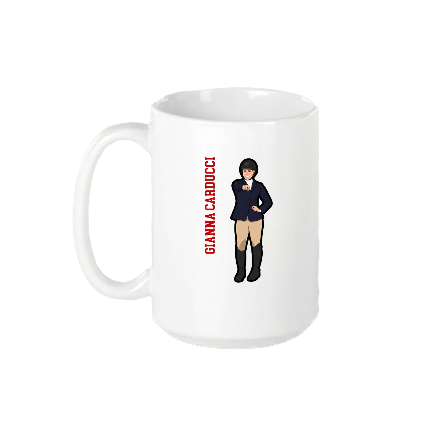 15oz Coffee Mug — Name Vertical in White