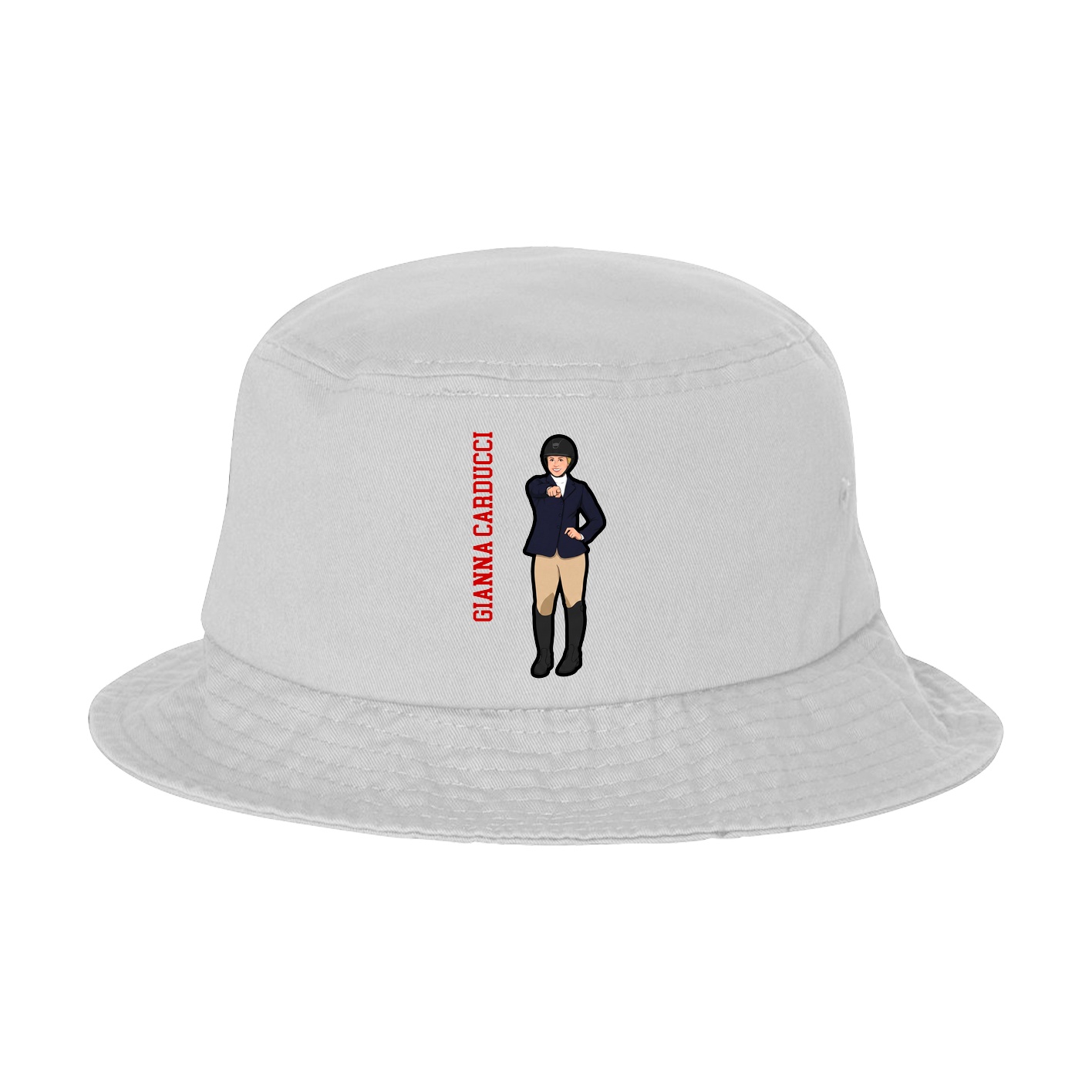 Bucket Cap — Name Vertical in White