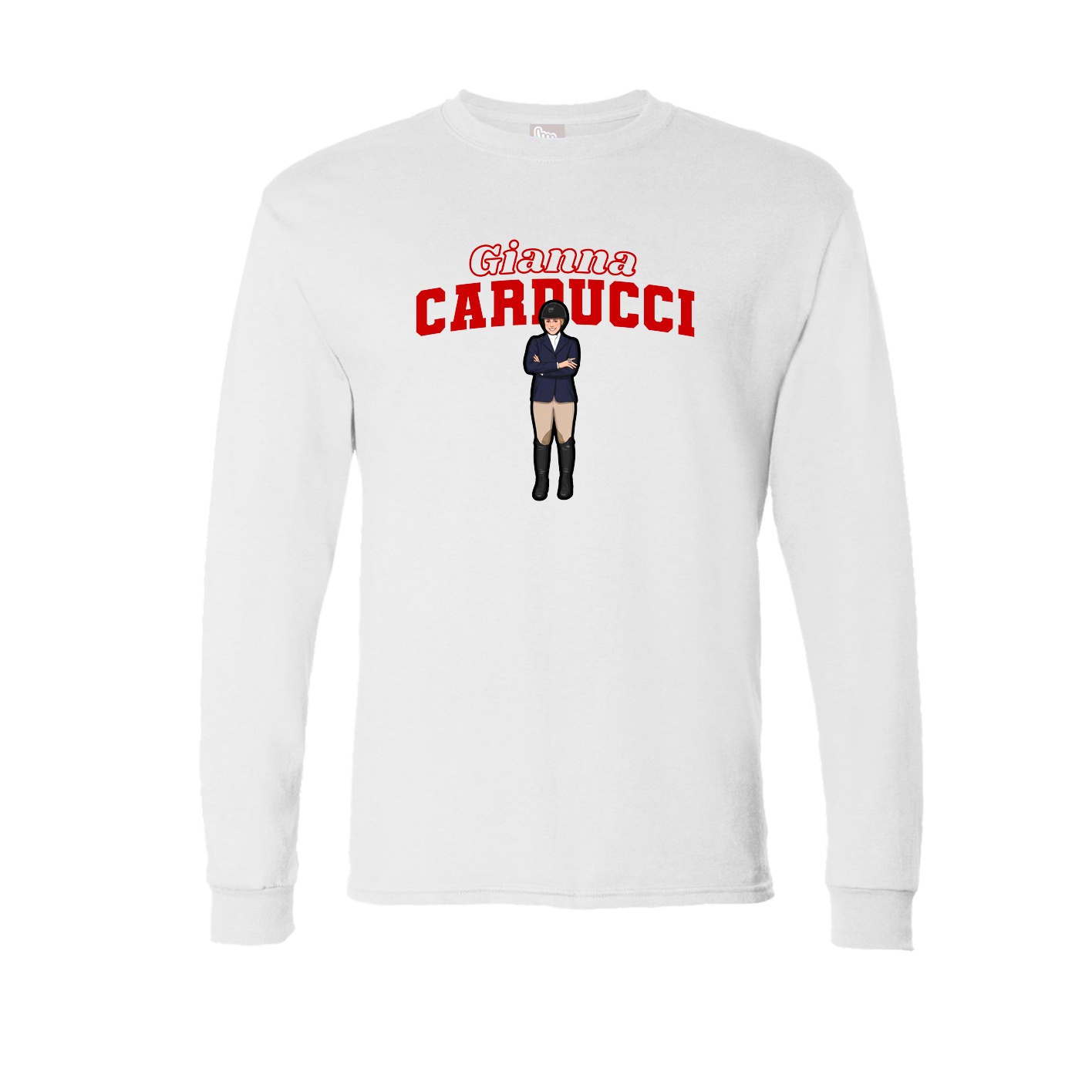 Long Sleeve Tee — Name Arch in White