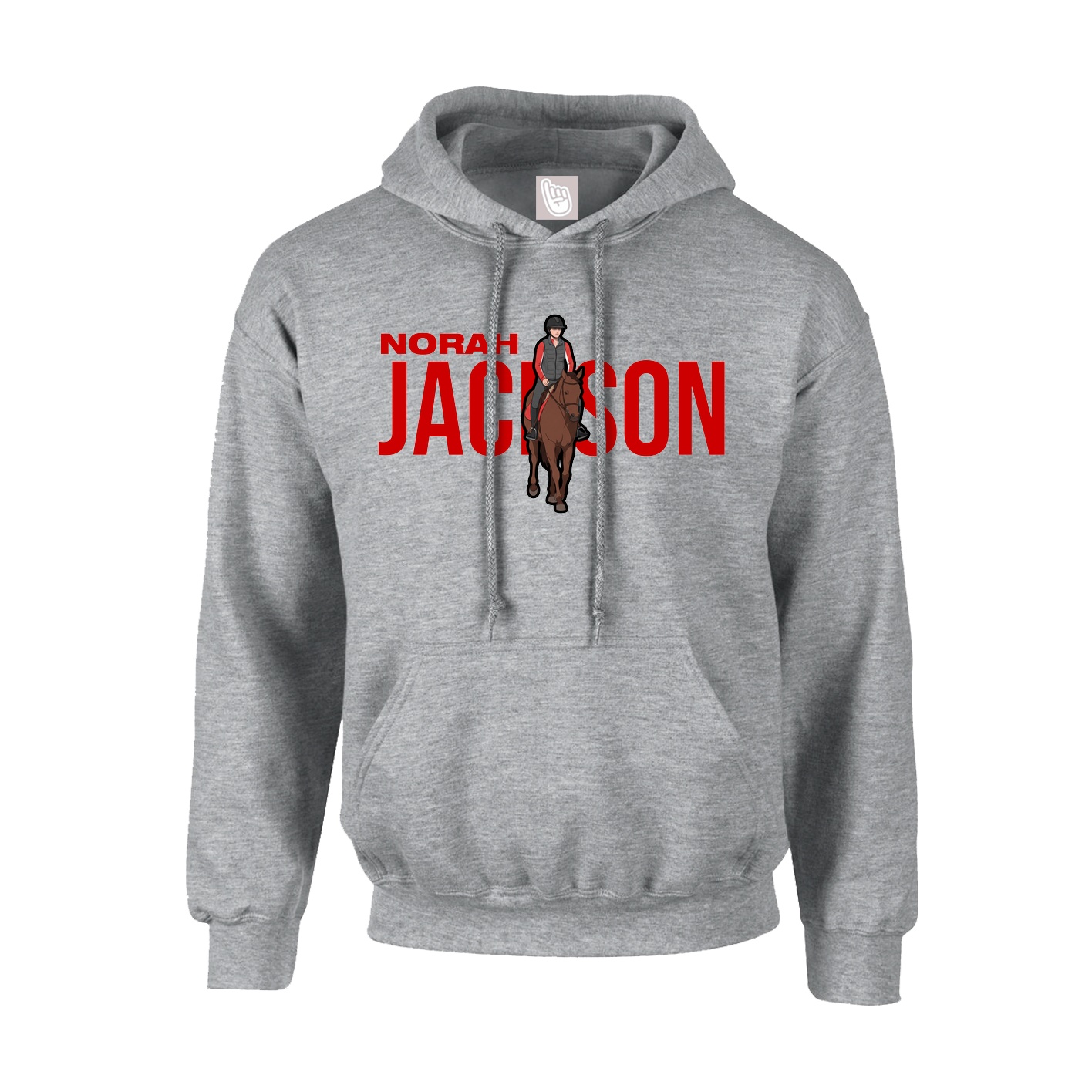 Hoodie — Player Name in Grey