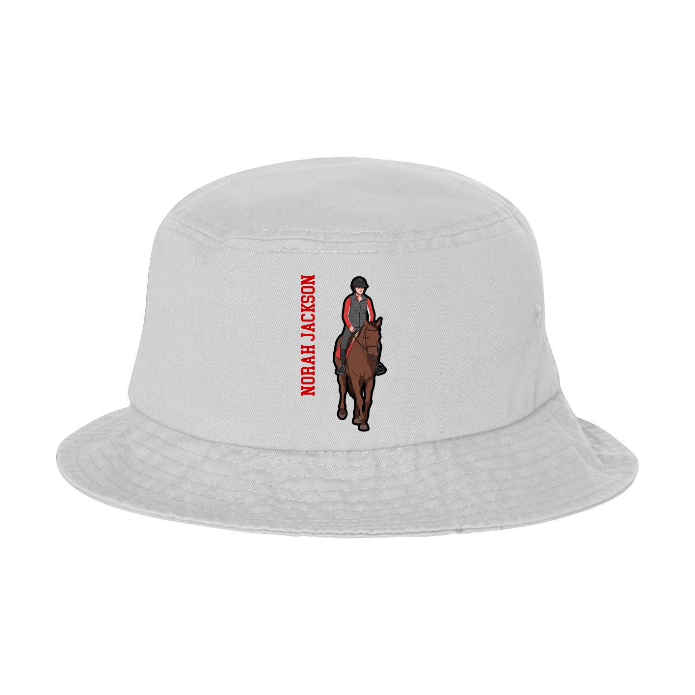 Bucket Cap — Name Vertical in White