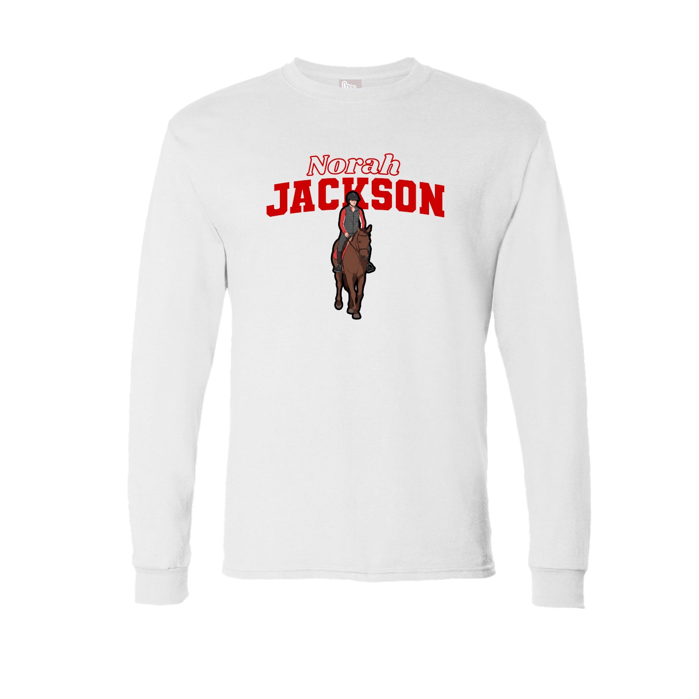 Long Sleeve Tee — Name Arch in White