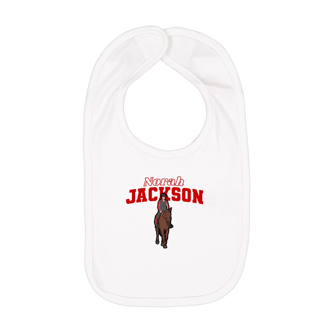 Infant Bib — Name Arch in White