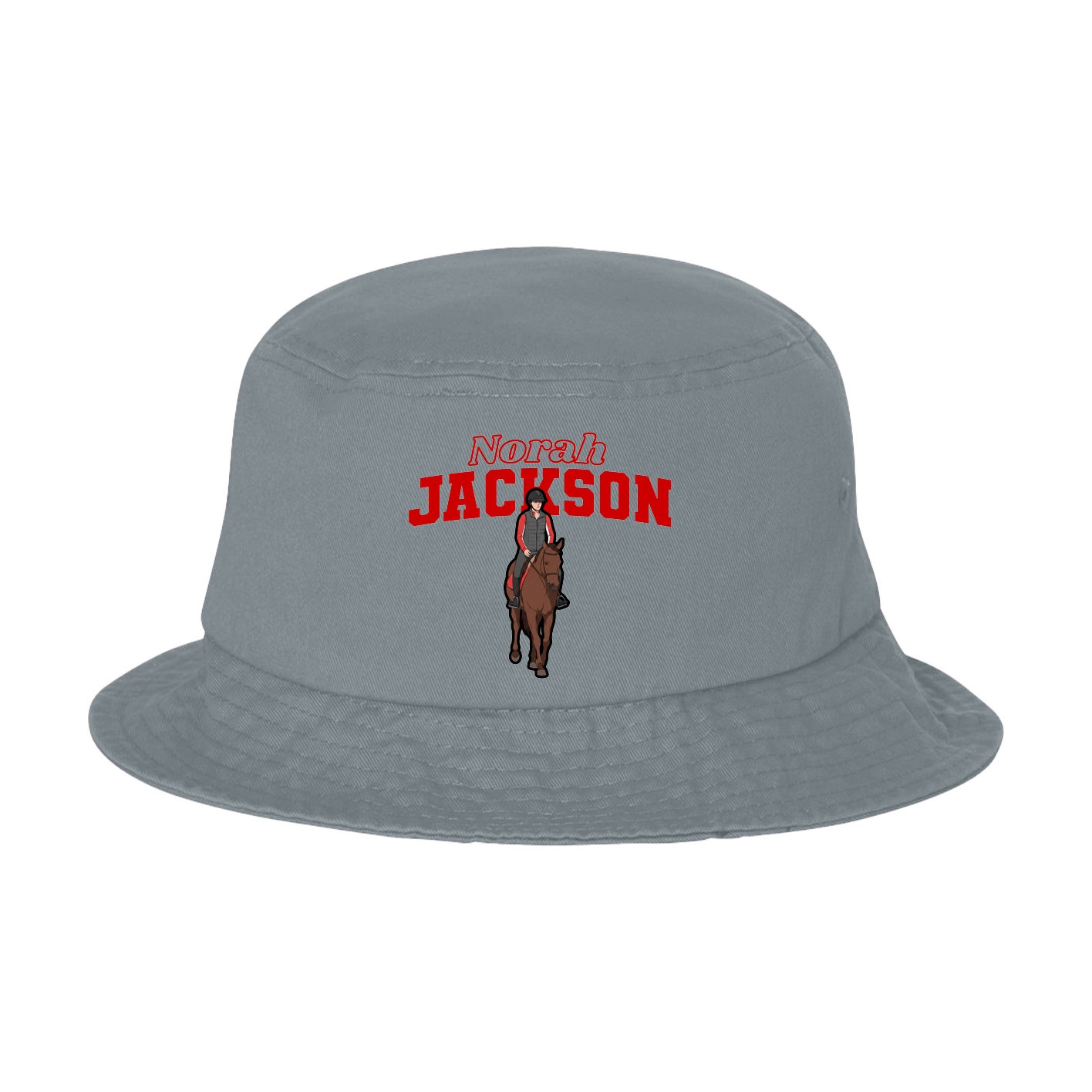 Bucket Cap — Name Arch in Grey