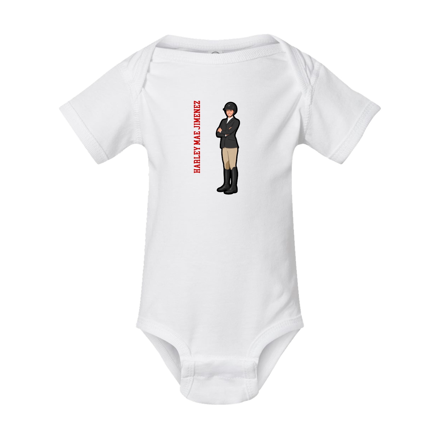 Baby Onesie — Name Vertical in White