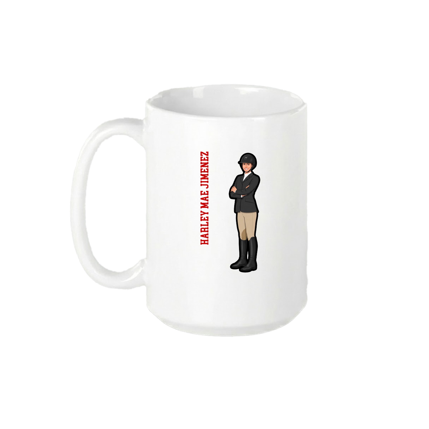 15oz Coffee Mug — Name Vertical in White