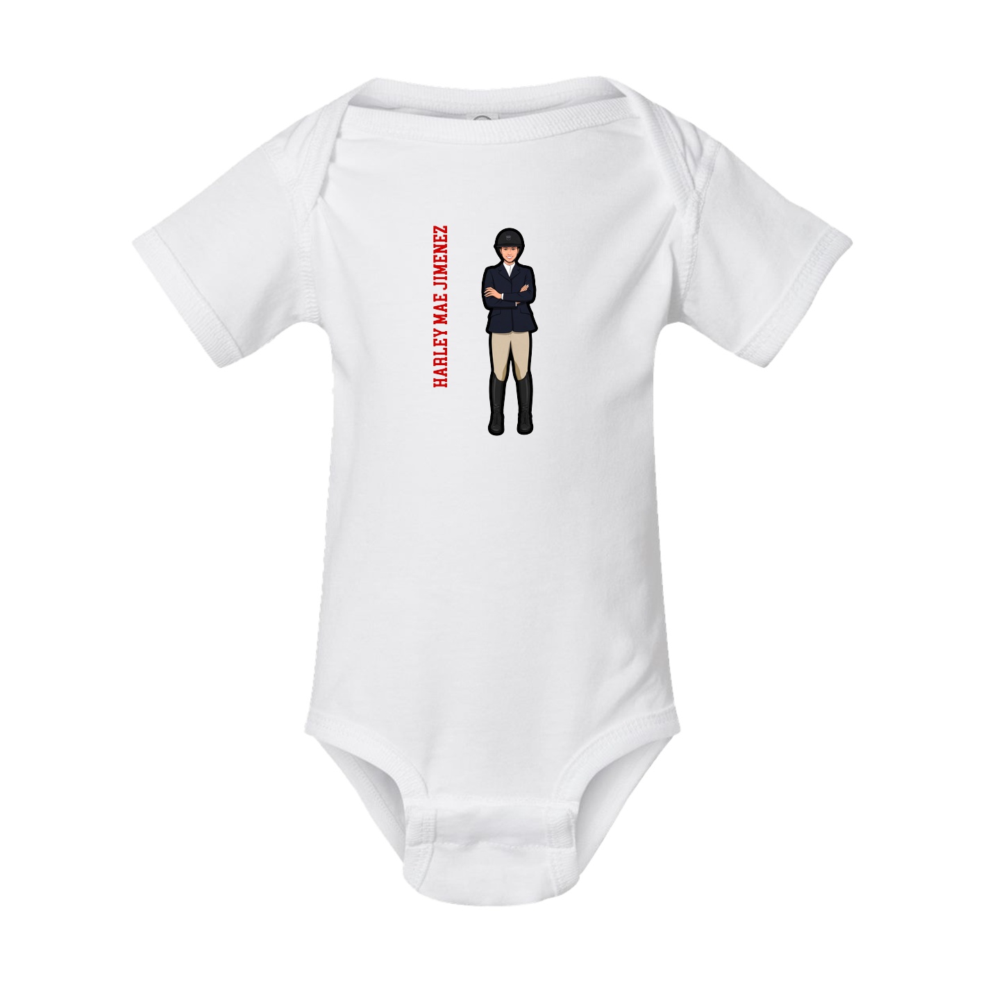 Baby Onesie — Name Vertical in White