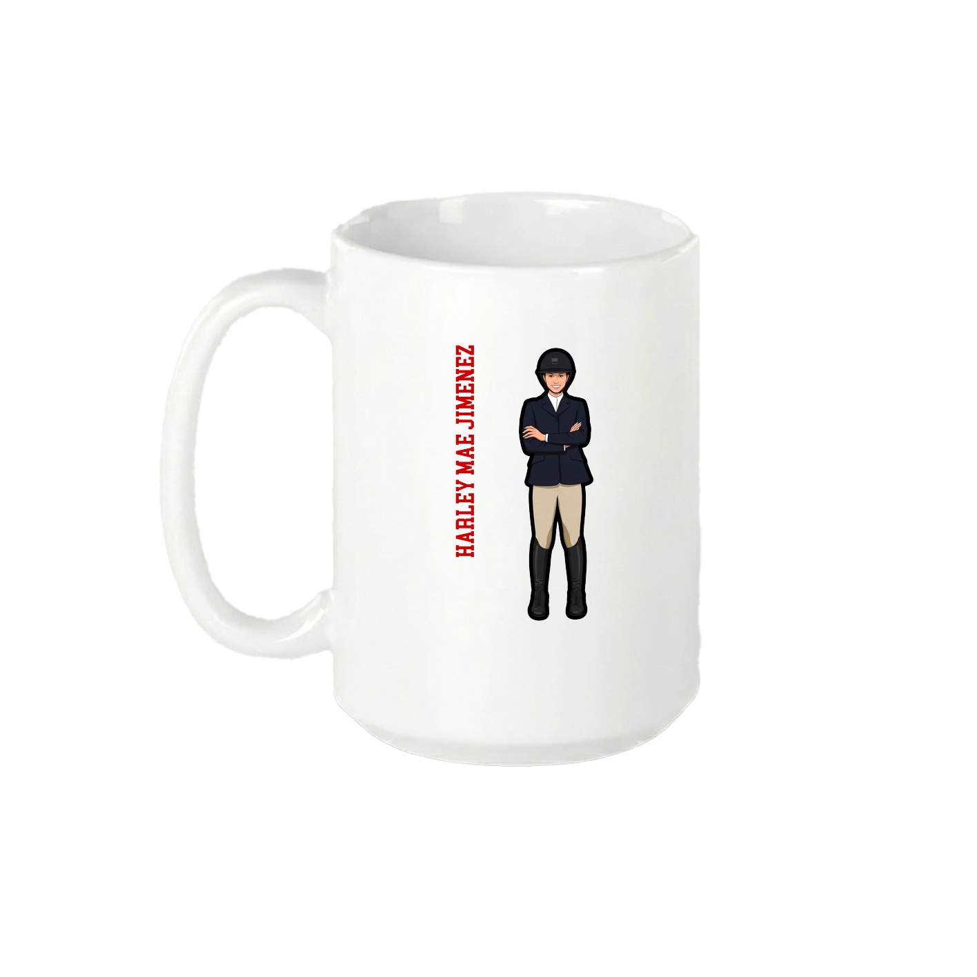 15oz Coffee Mug — Name Vertical in White
