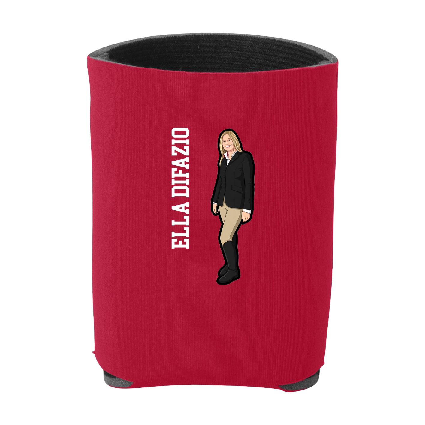 Can Holder — Name Vertical in Red