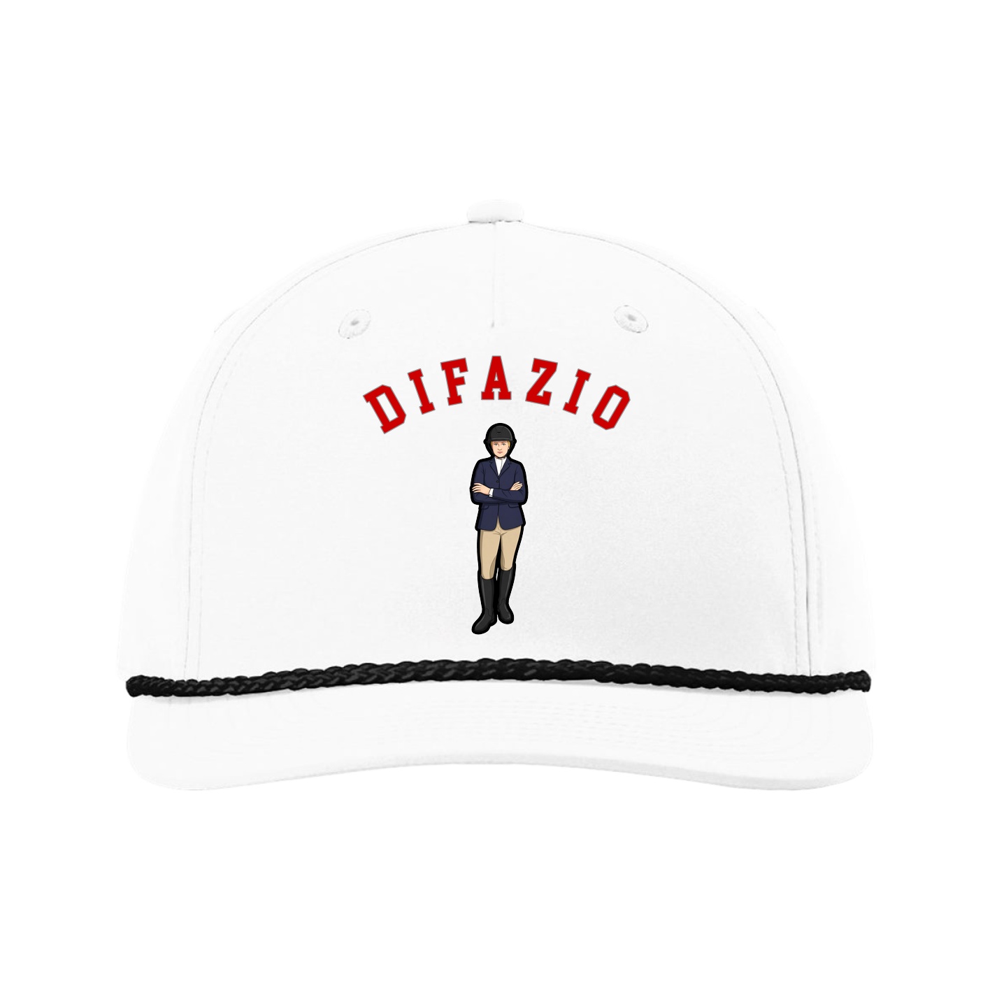 Five-Panel Classic Rope Cap — Shirsey Arch in White