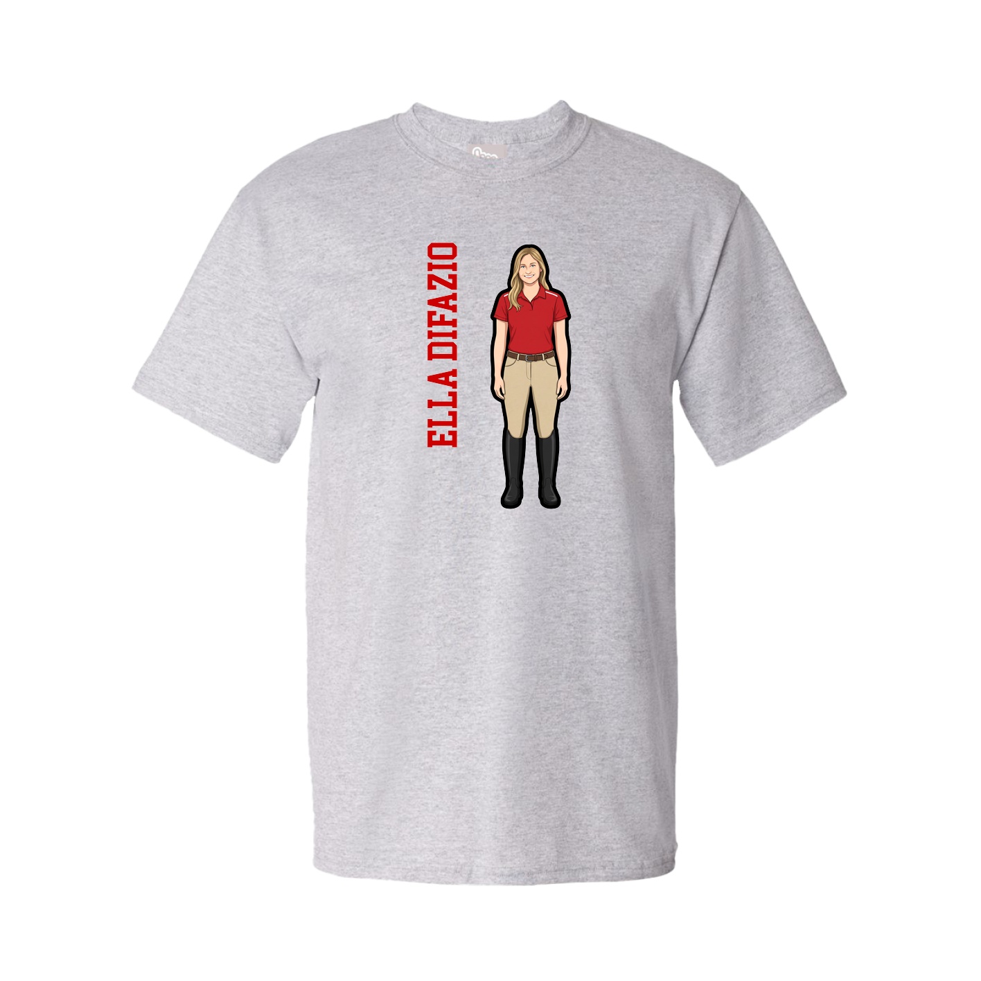 Youth Tee — Name Vertical in Grey