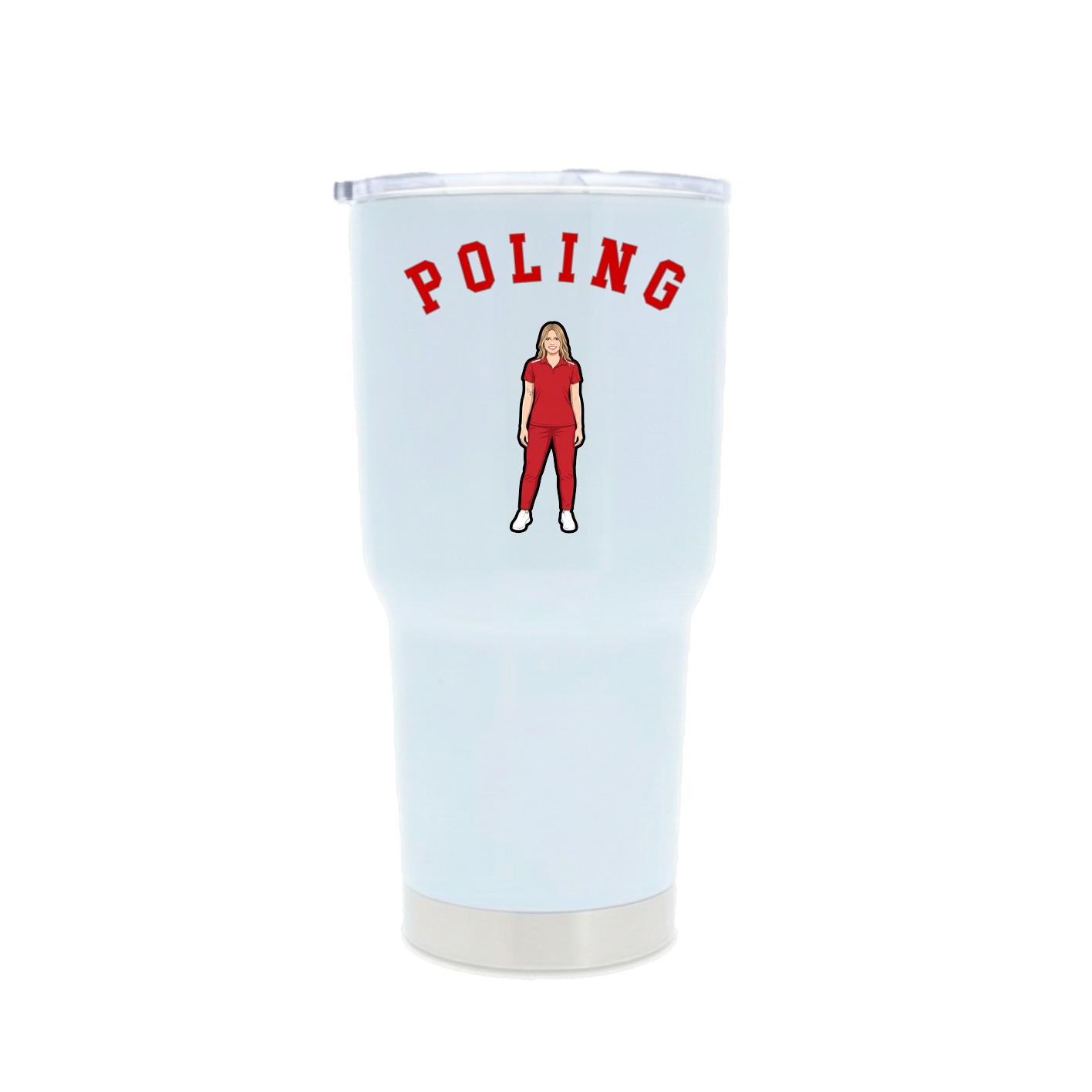 30oz Stainless Steel Tumbler — Shirsey Arch in White