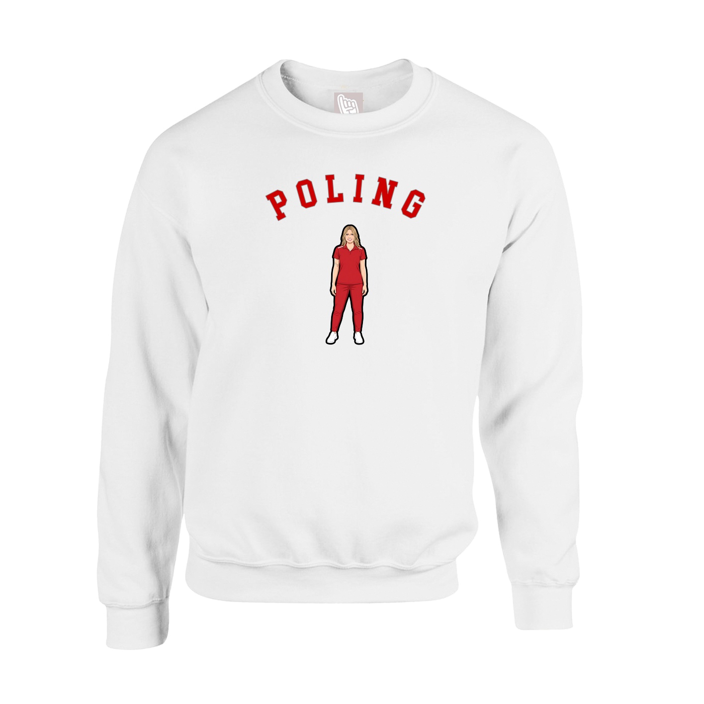 Fleece Crew — Shirsey Arch in White