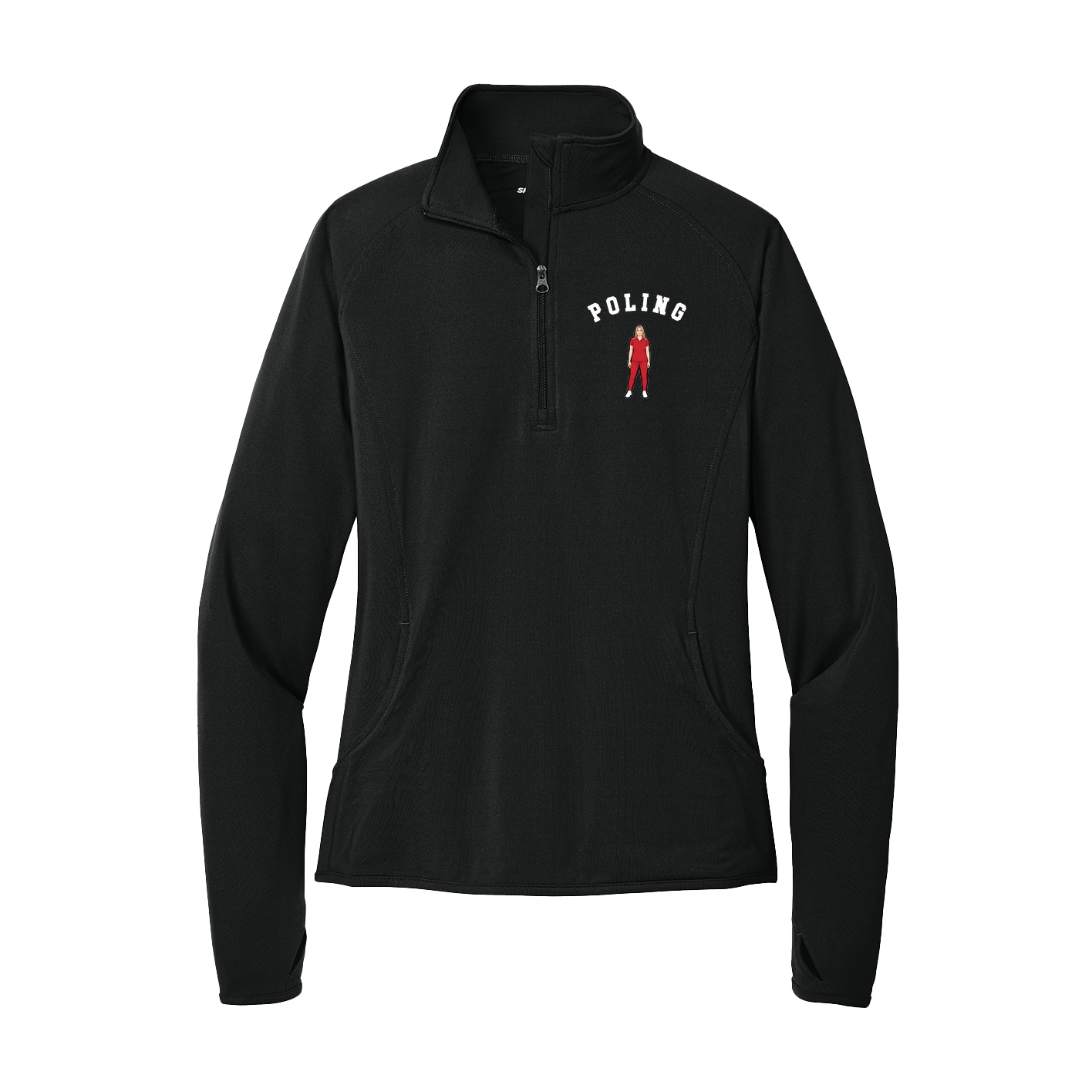 Women's Q-Zip Pullover — Shirsey Arch in Black