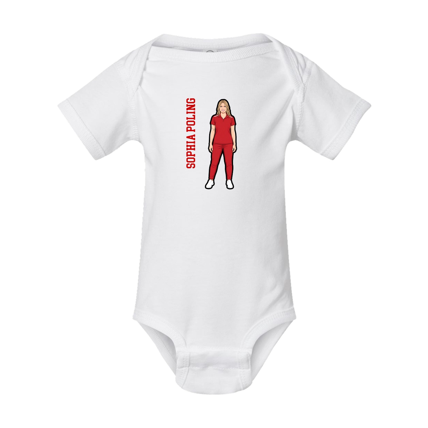 Baby Onesie — Name Vertical in White