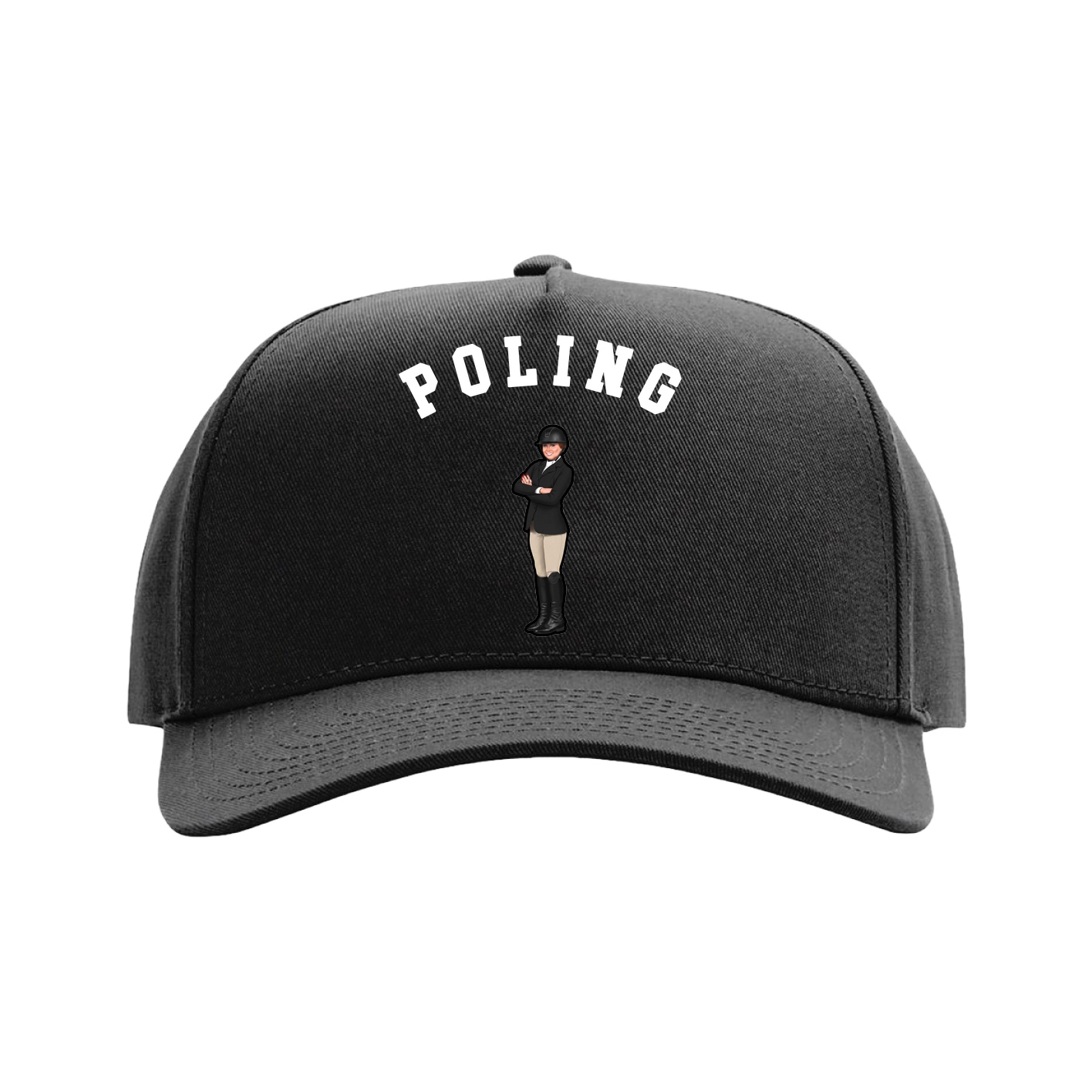 Full Fabric Five-Panel Champ Cap — Shirsey Arch in Black