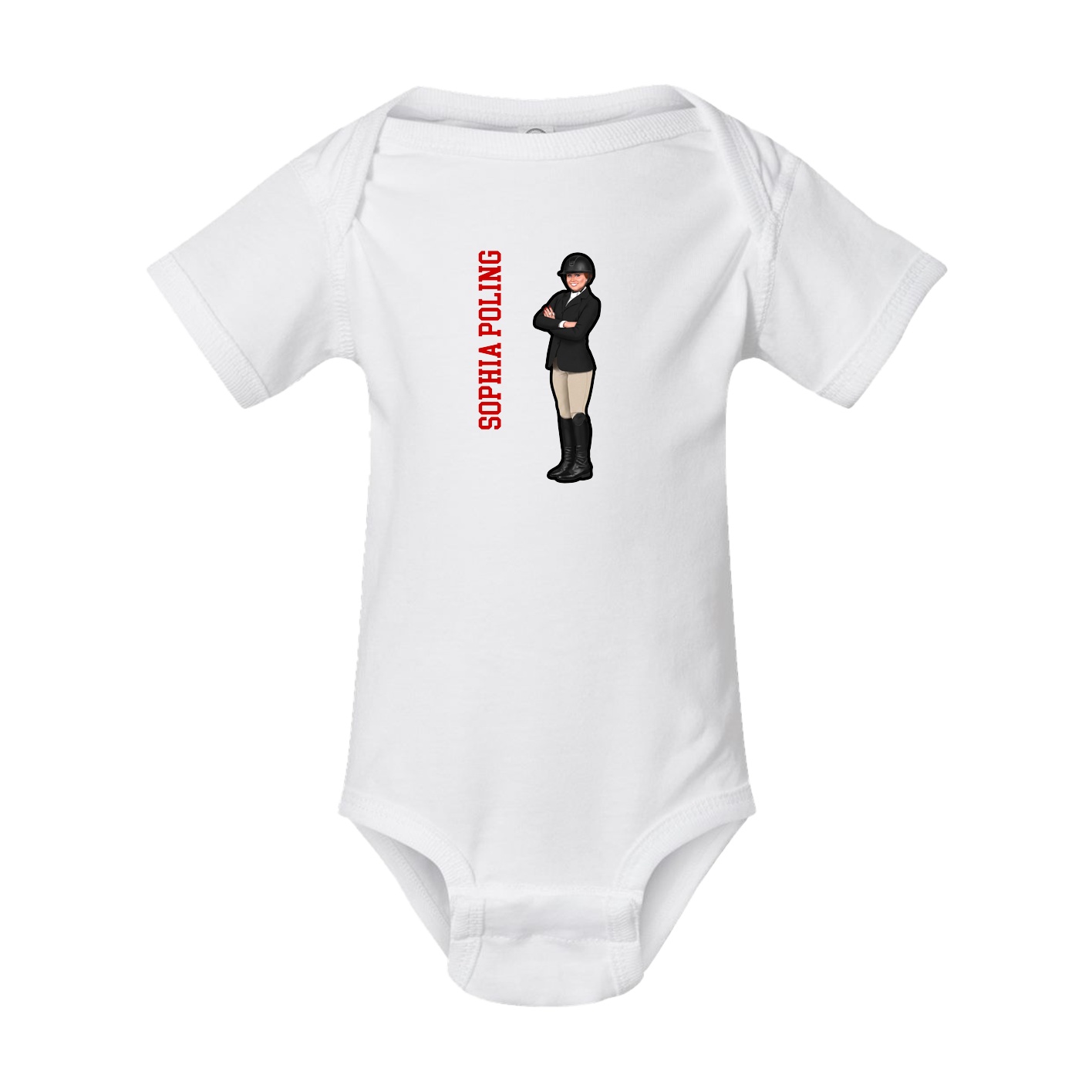 Baby Onesie — Name Vertical in White