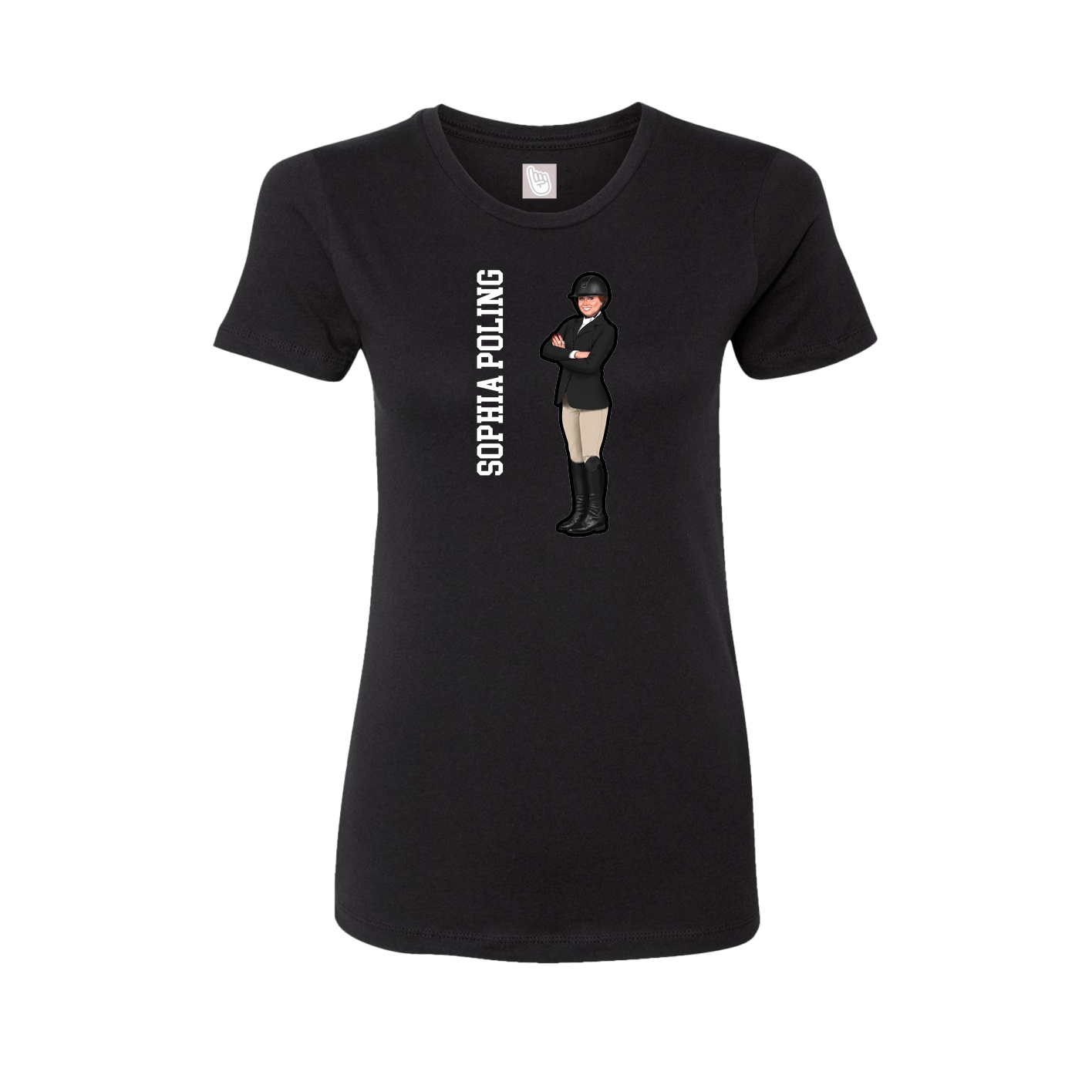 Womens Tee — Name Vertical in Black