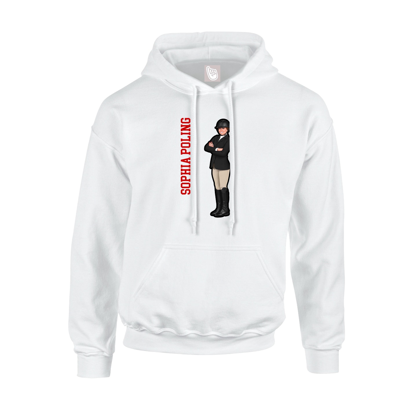 Hoodie — Name Vertical in White