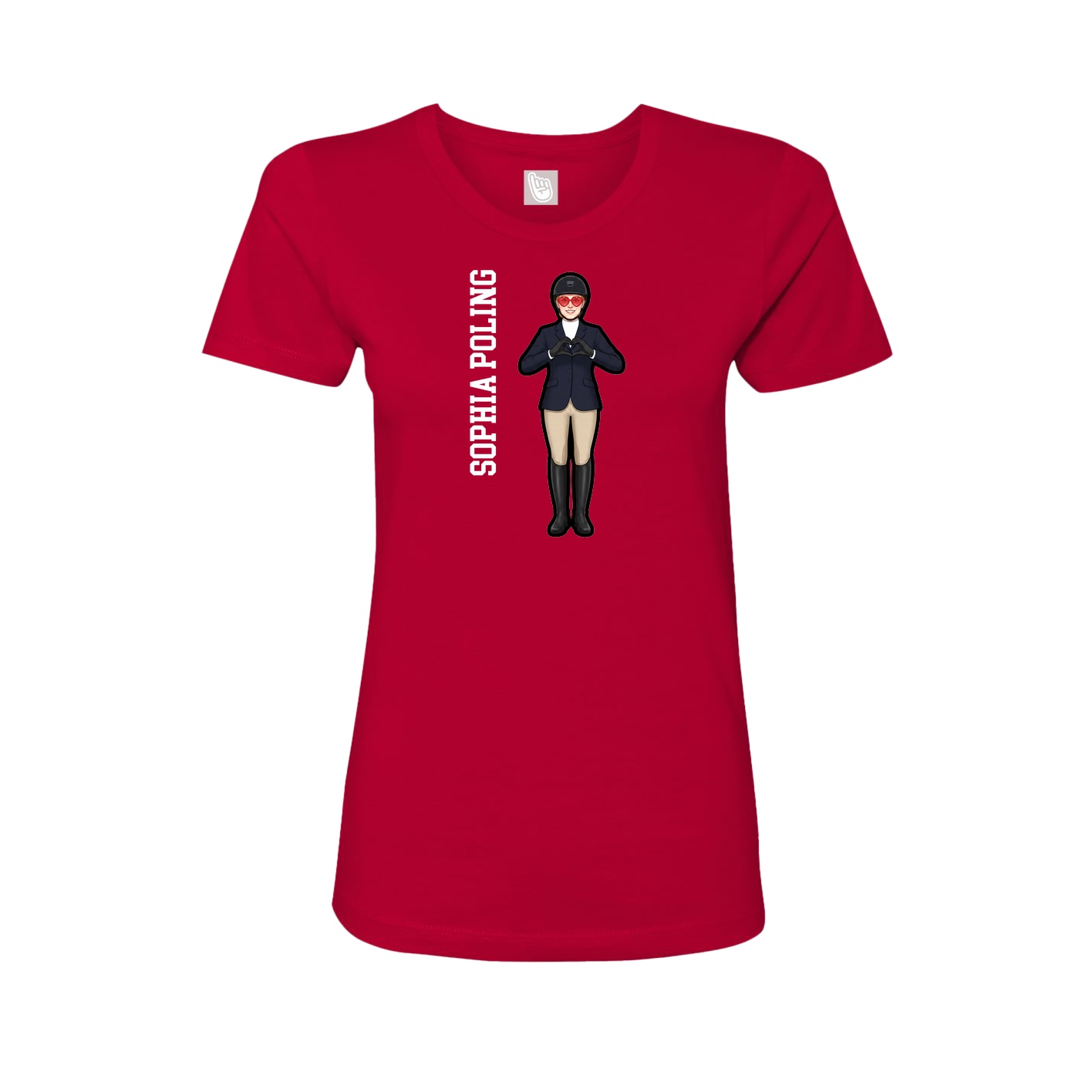 Womens Tee — Name Vertical in Red