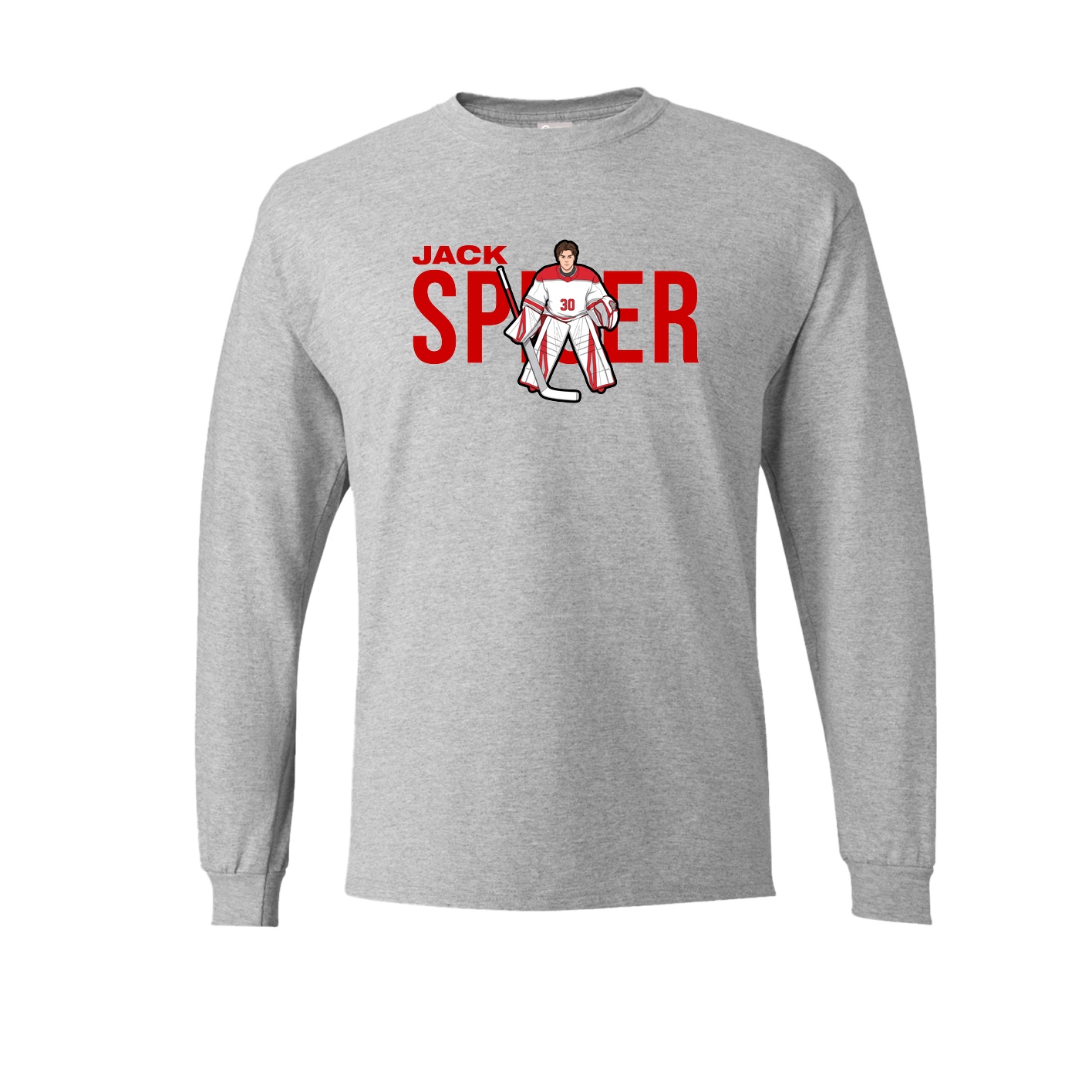 Long Sleeve Tee — Player Name in Grey