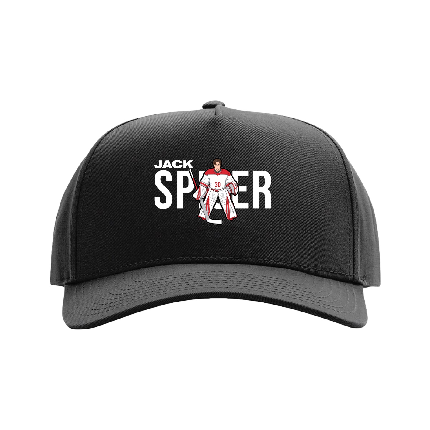 Full Fabric Five-Panel Champ Cap — Player Name in Black
