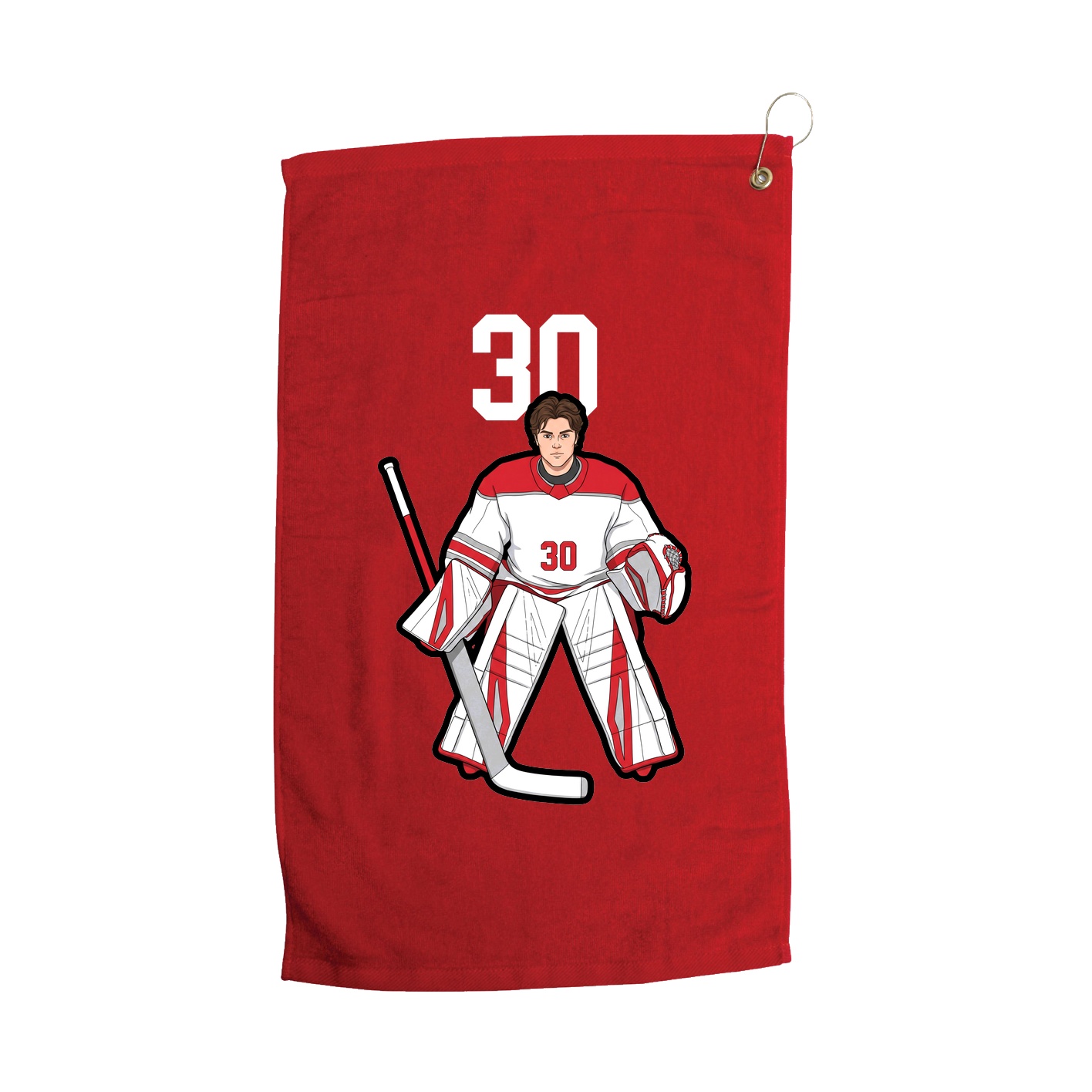Golf Towel — Number Top in Red