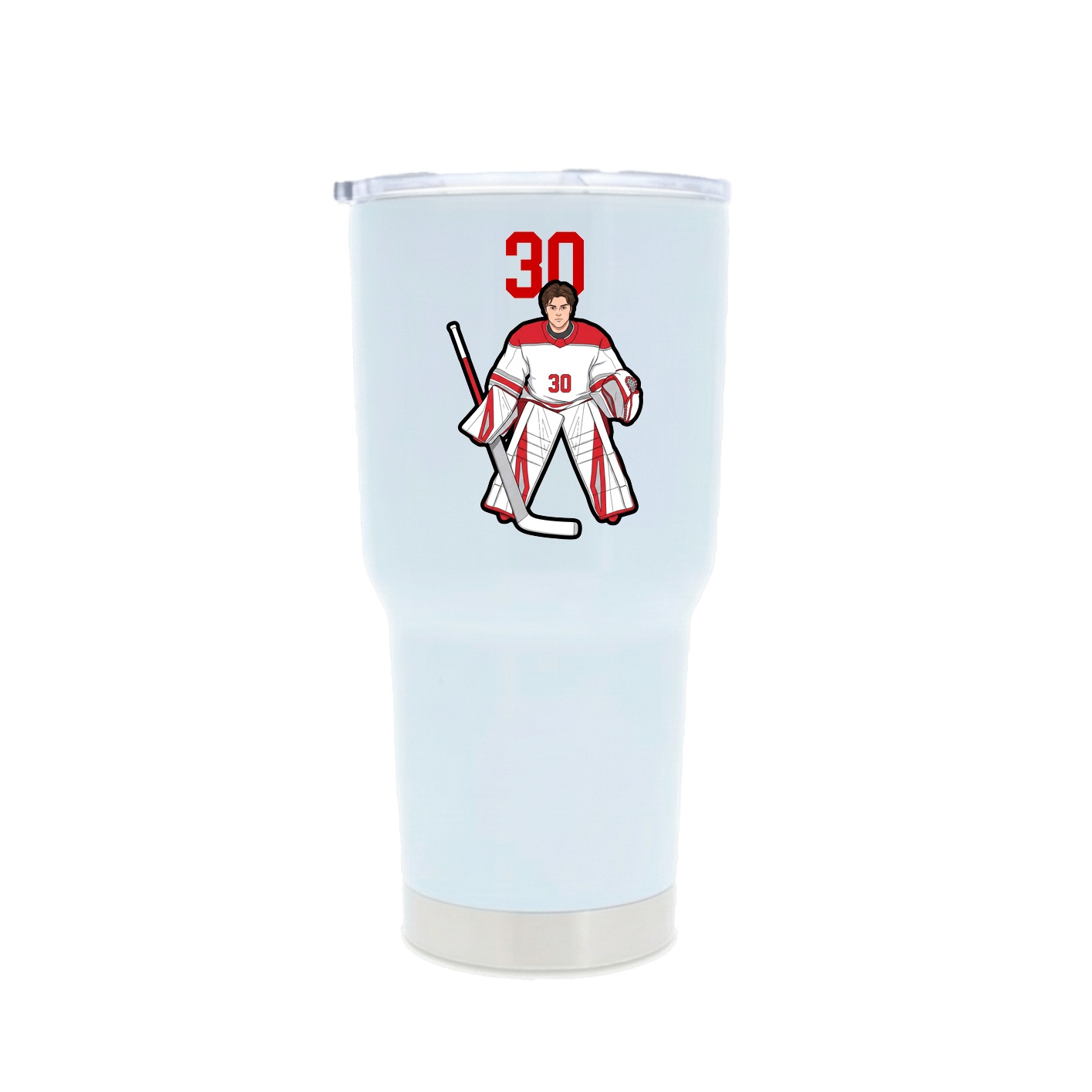 30oz Stainless Steel Tumbler — Number Top in White