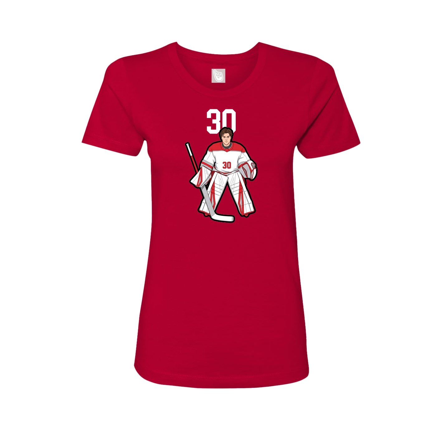 Fitted Women's Tee — Number Top in Red