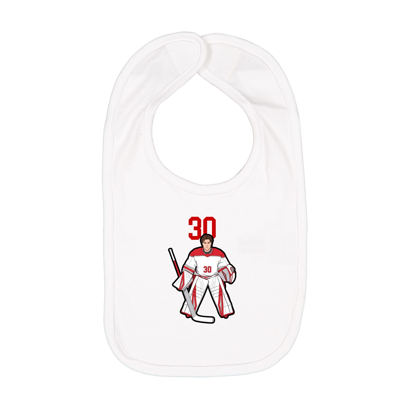 Infant Bib — Number Top in White