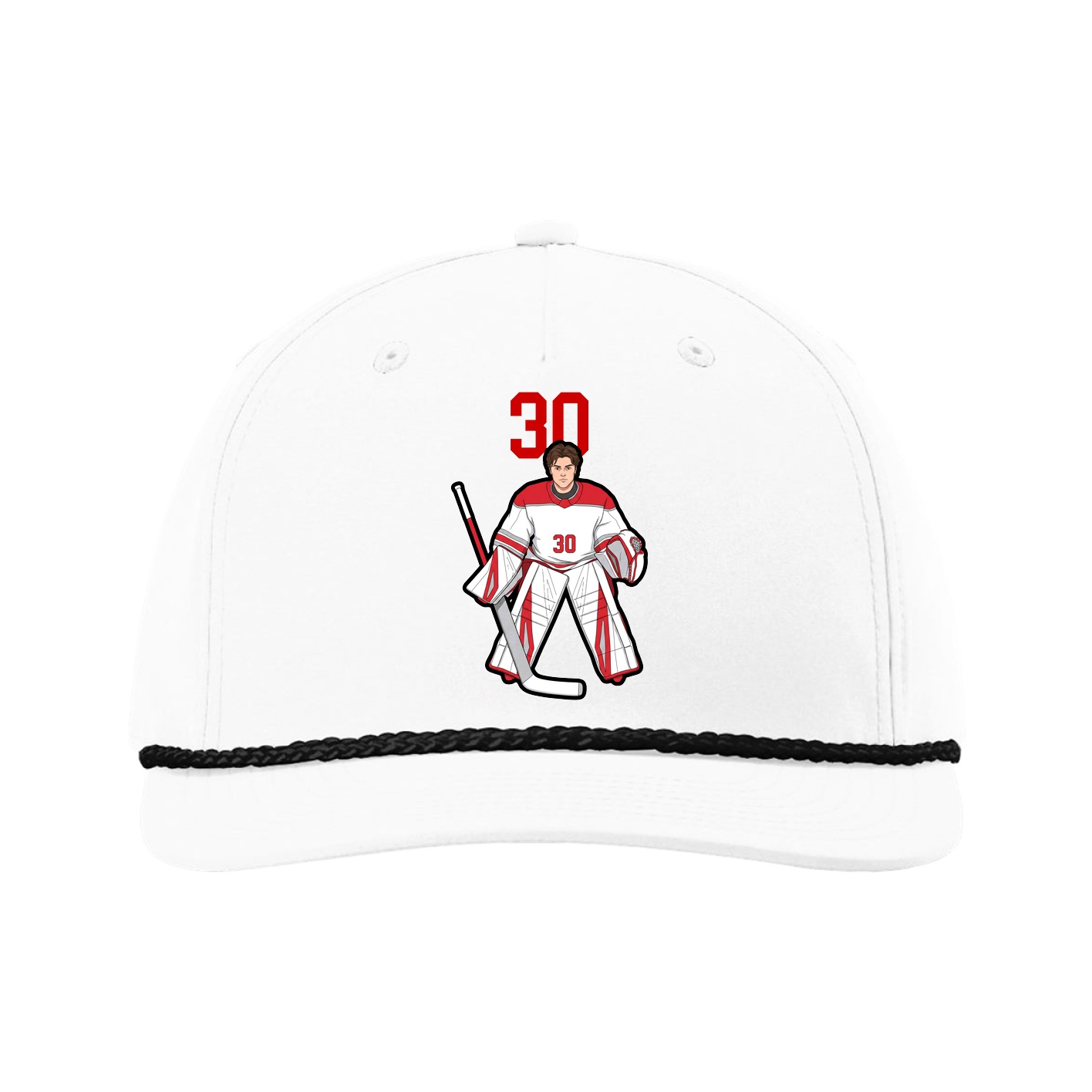 Five-Panel Classic Rope Cap — Number Top in White