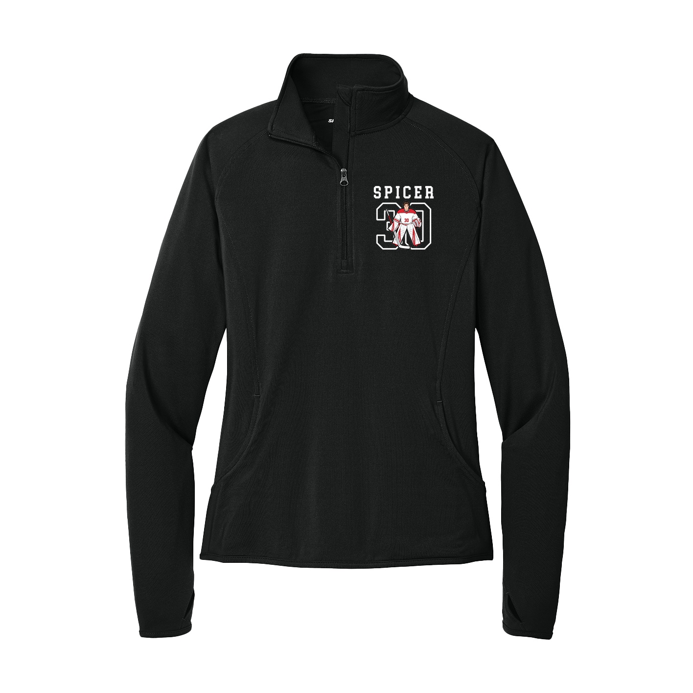 Women's Q-Zip Pullover — Shirsey in Black