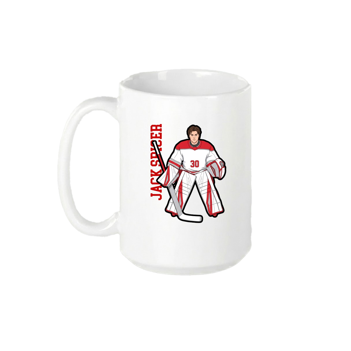 15oz Coffee Mug — Name Vertical in White