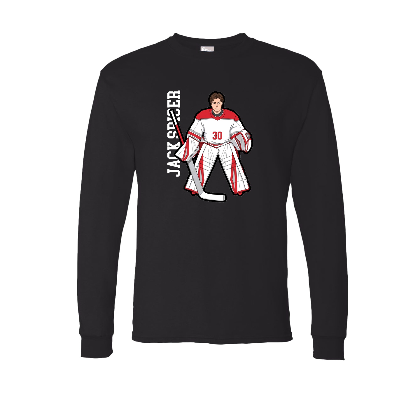 Long Sleeve Tee — Name Vertical in Black