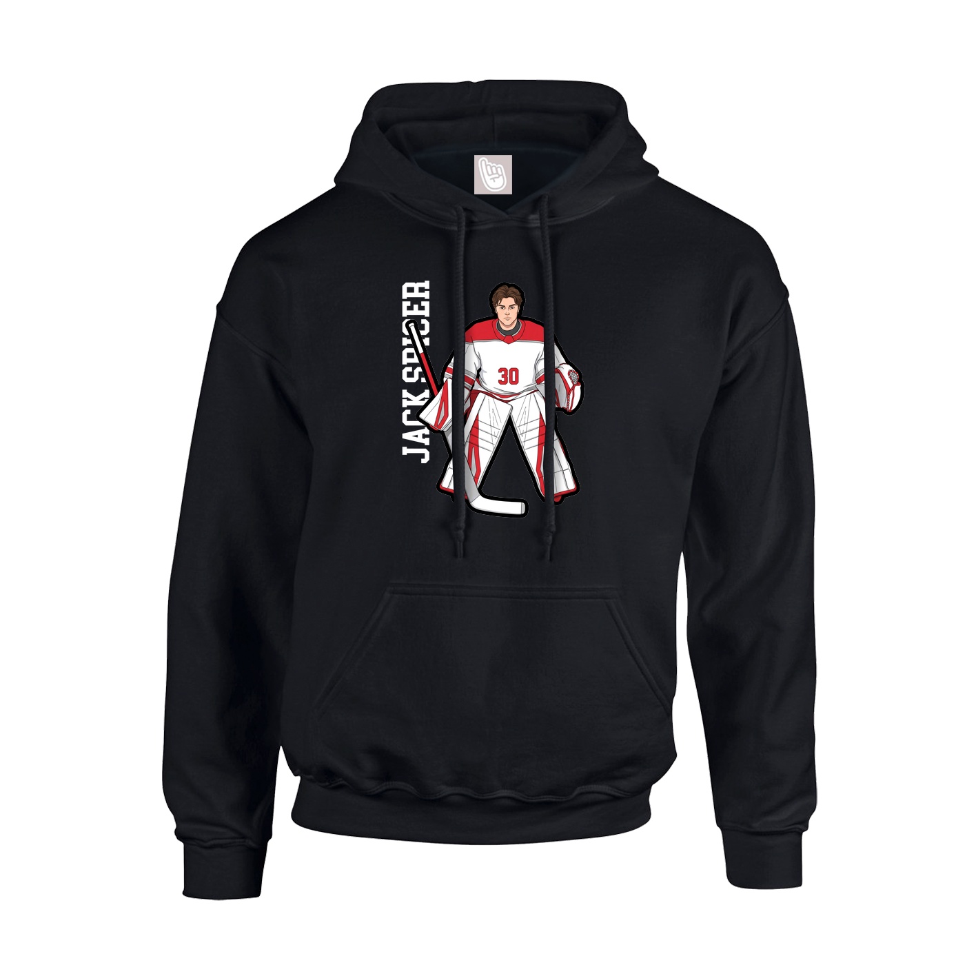 Youth Hoodie — Name Vertical in Black