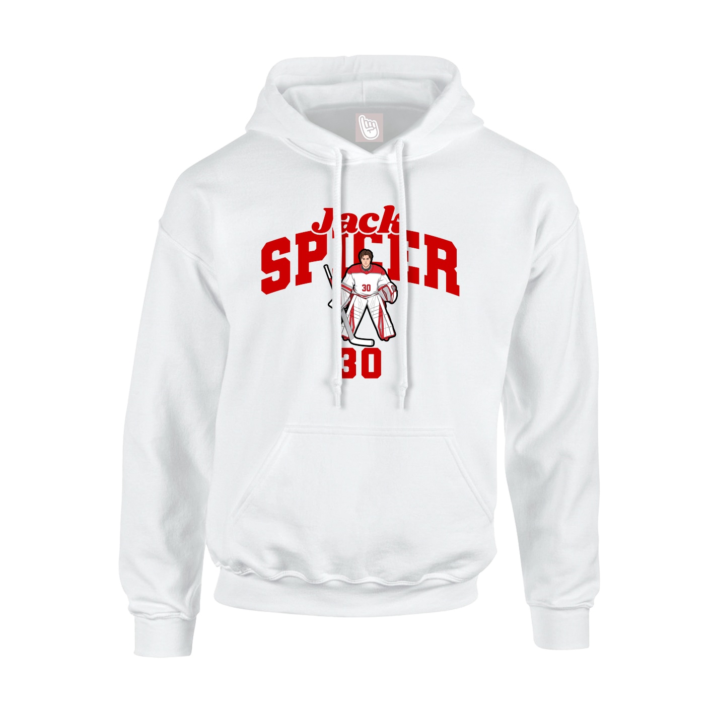 Youth Hoodie — Signature Arch in White