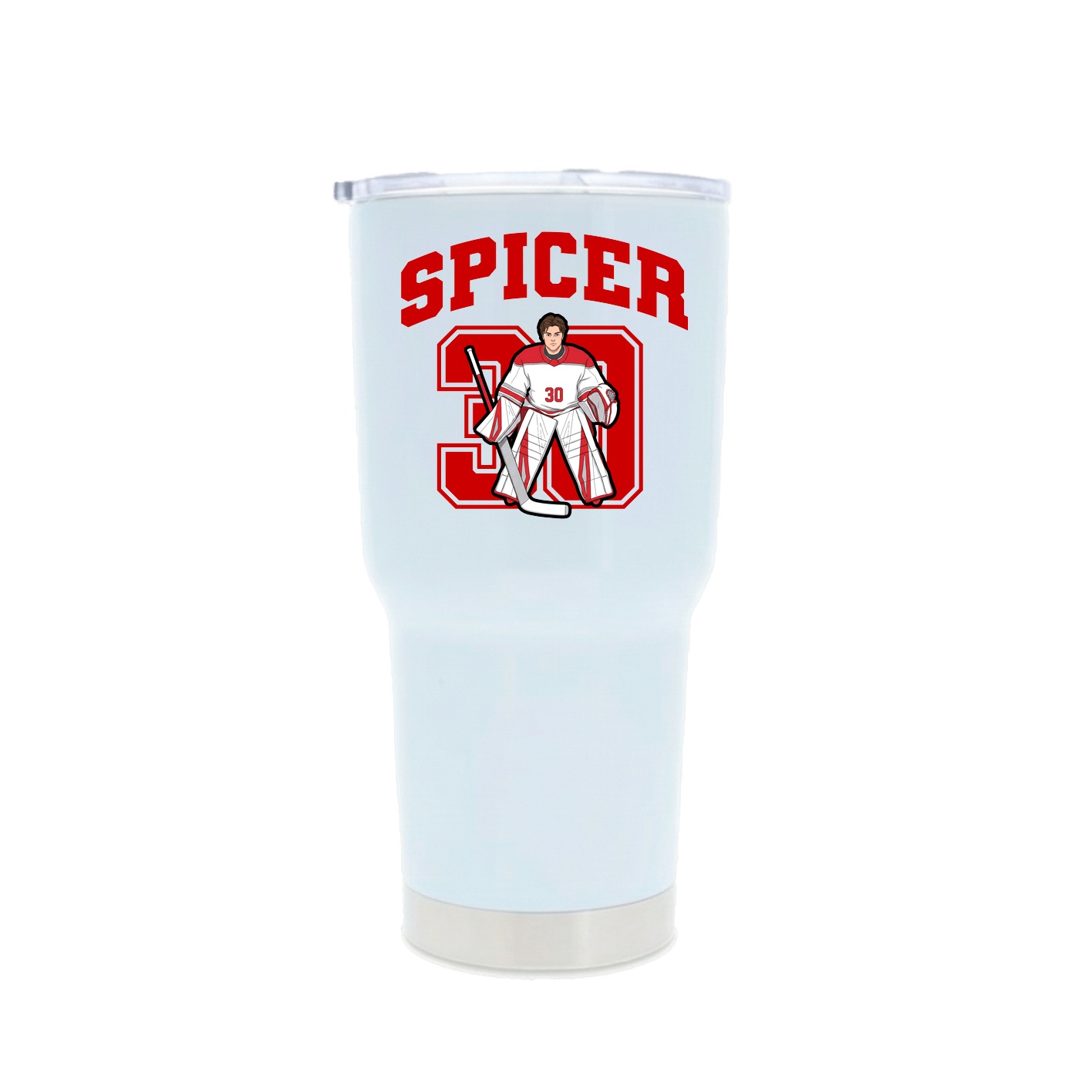 30oz Stainless Steel Tumbler — Number in White