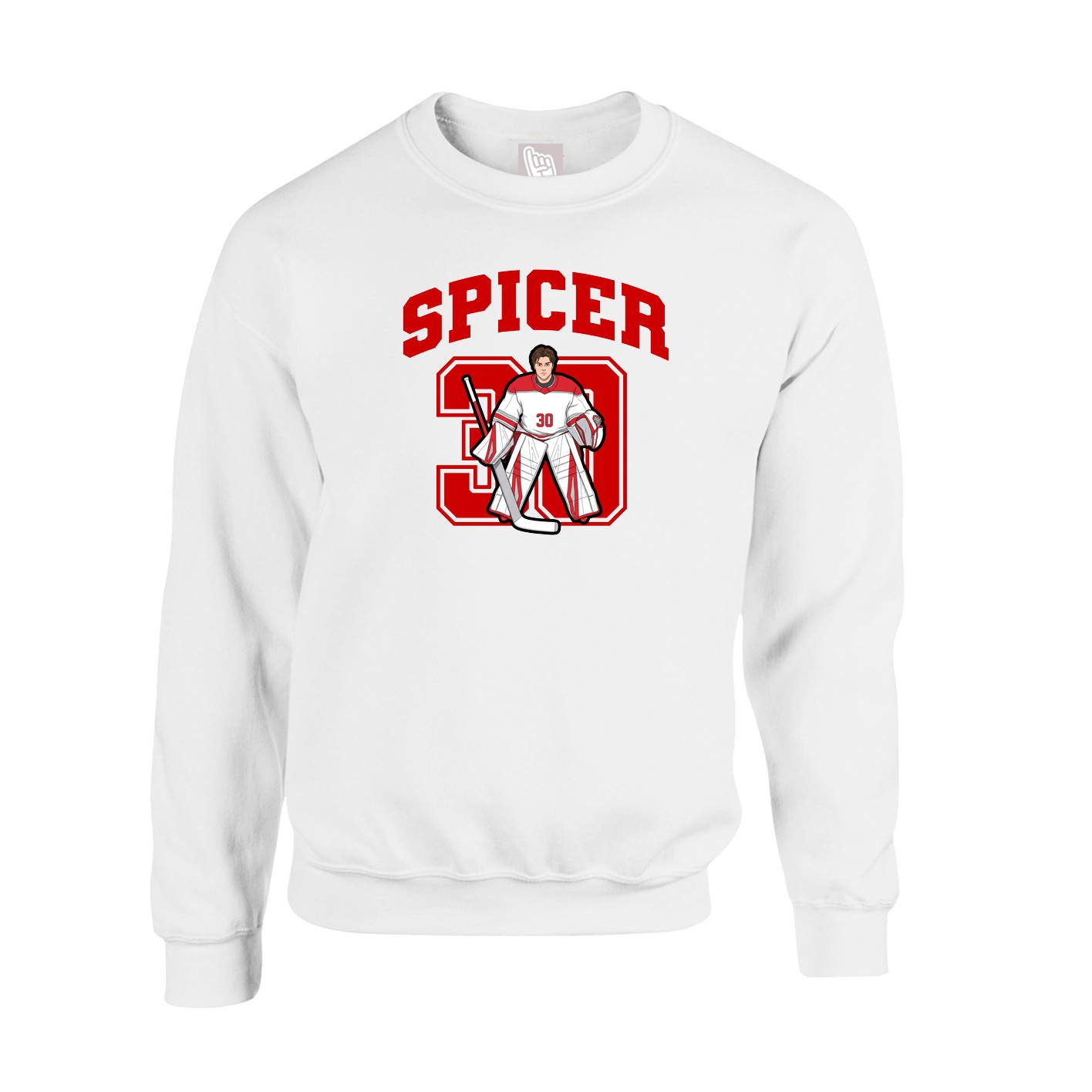 Fleece Crew — Number in White