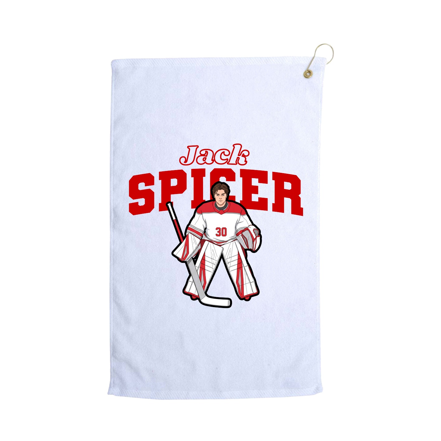 Golf Towel — Name Arch in White