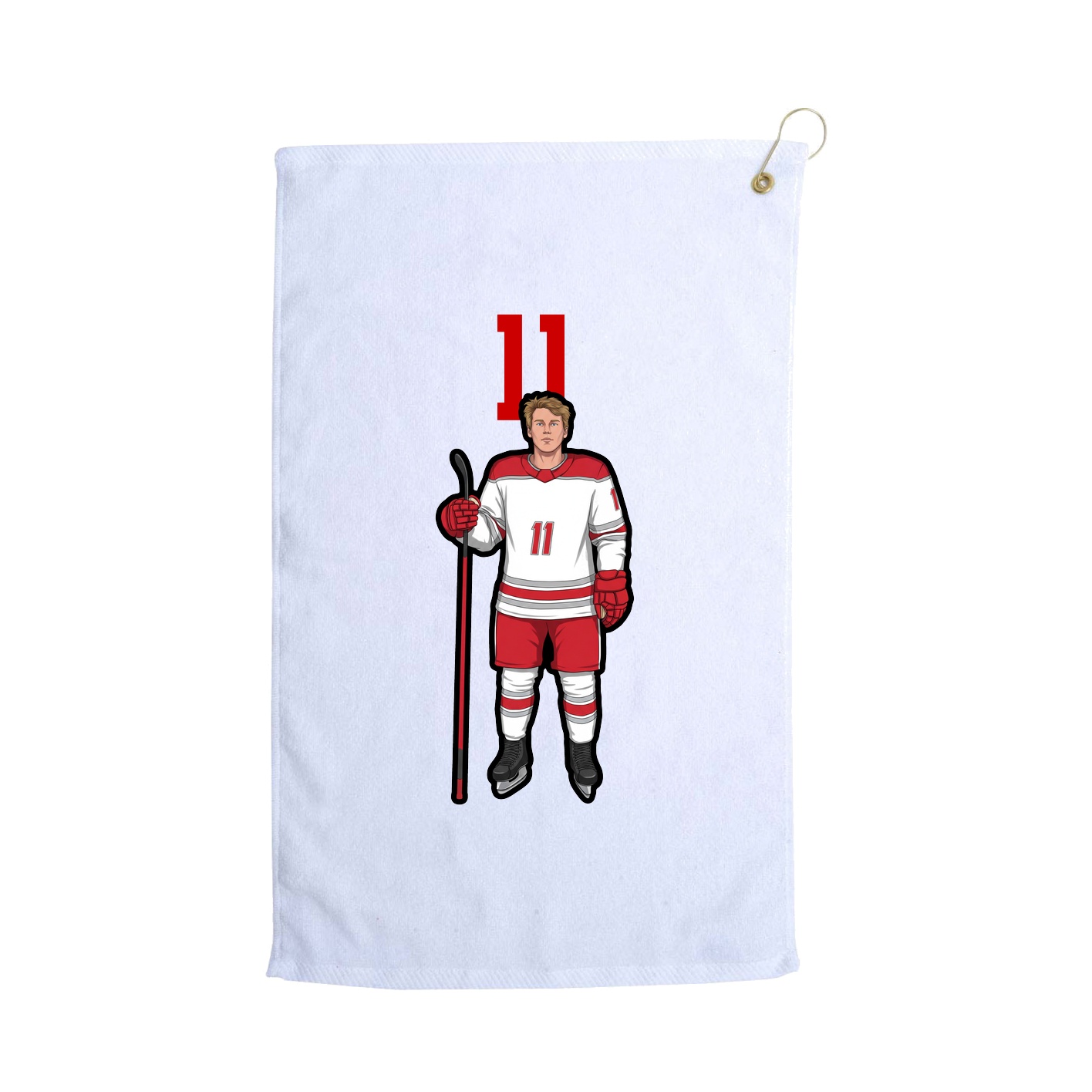 Golf Towel — Number Top in White