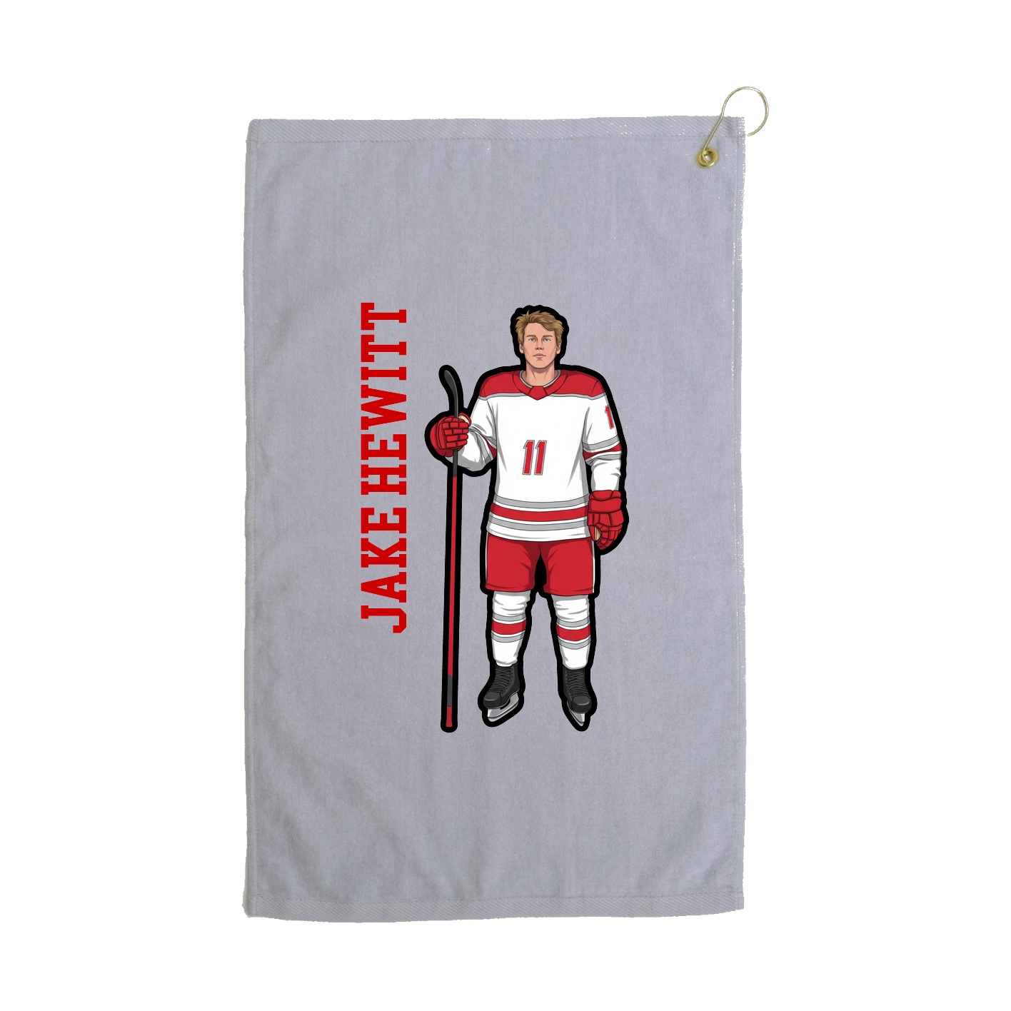 Golf Towel — Name Vertical in Grey