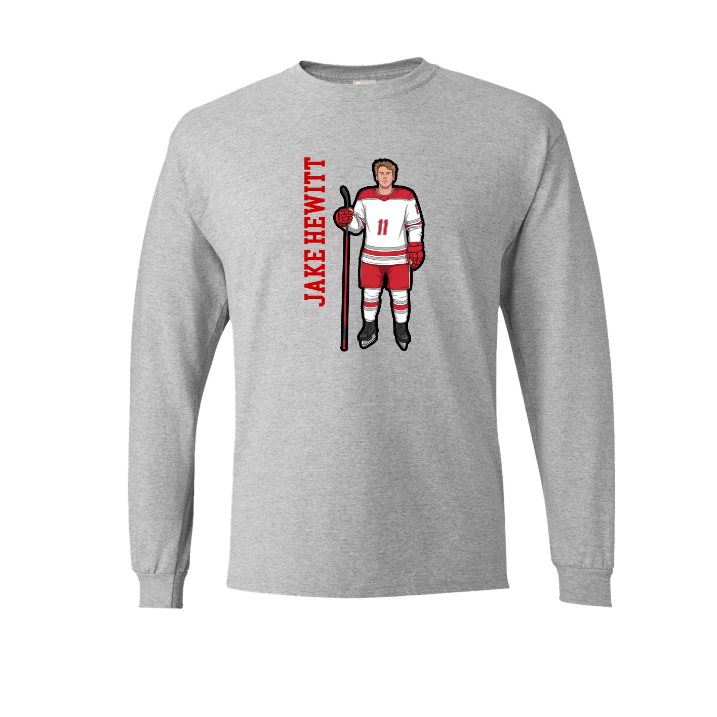 Long Sleeve Tee — Name Vertical in Grey