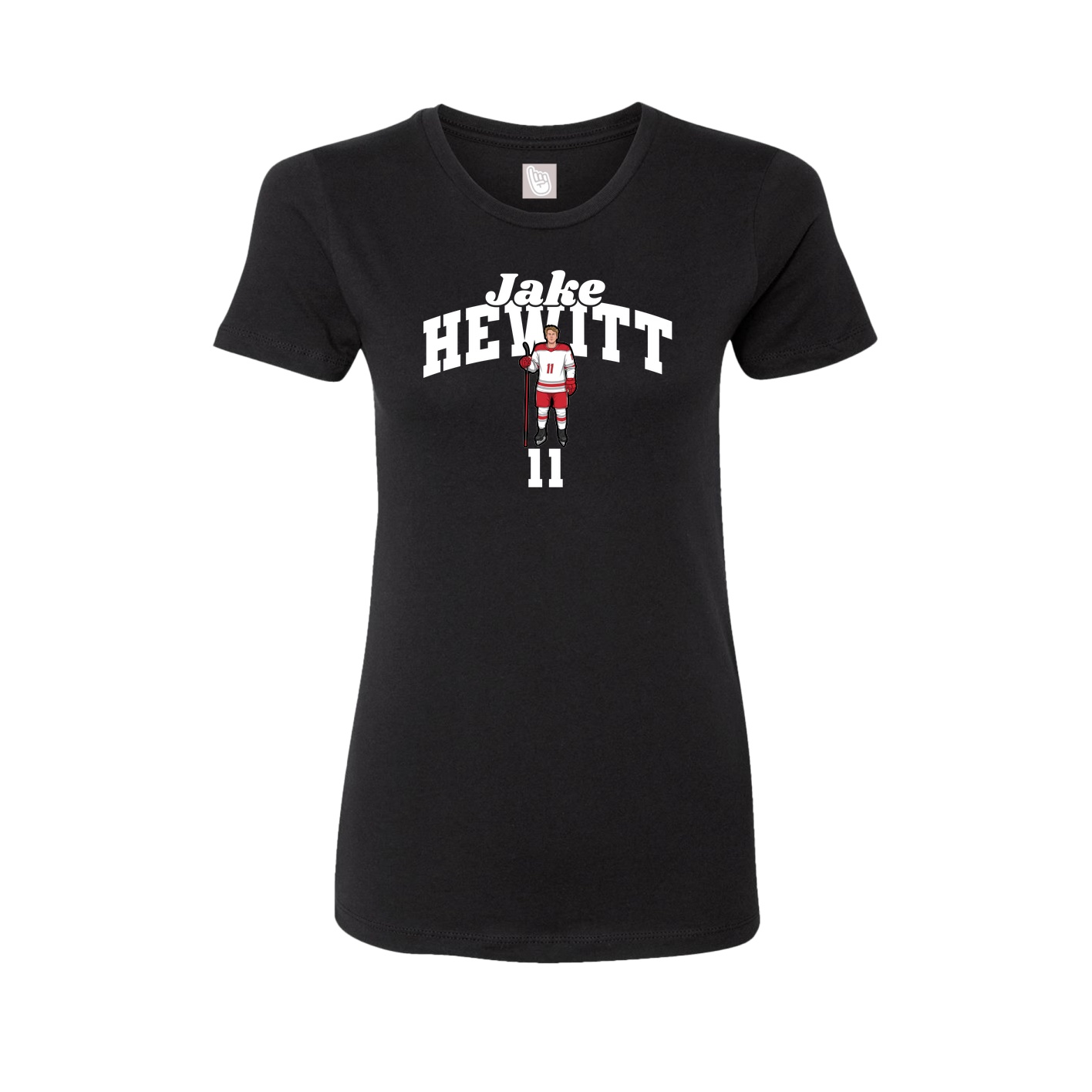 Fitted Women's Tee — Signature Arch in Black