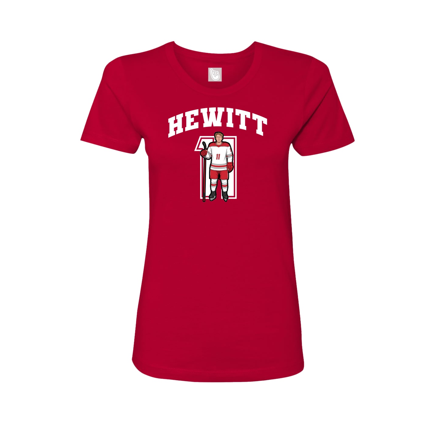 Fitted Women's Tee — Number in Red