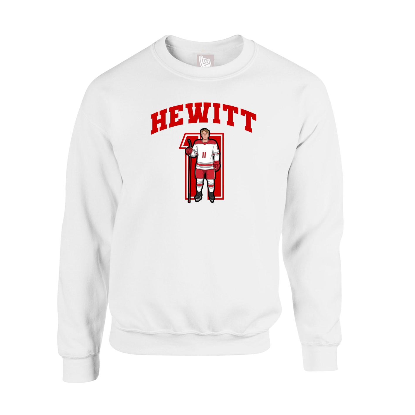 Fleece Crew — Number in White