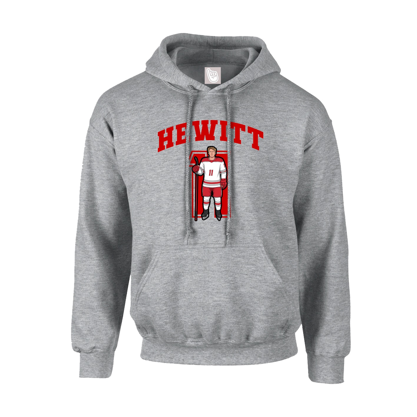 Youth Hoodie — Number in Grey